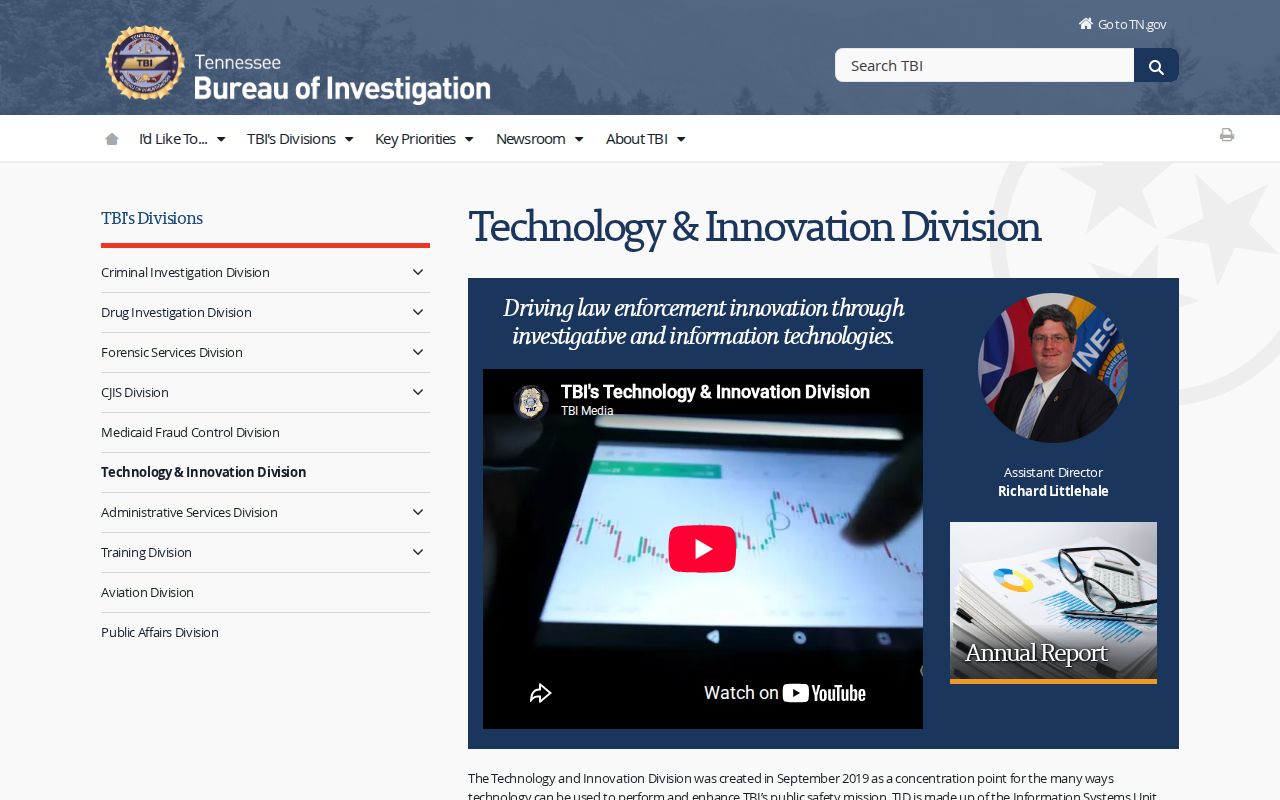 TBI information explaining that THOR is a law-enforcement system